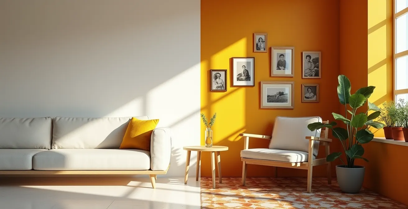 Comparación visual entre un espacio genérico y uno personalizado con historia familiar