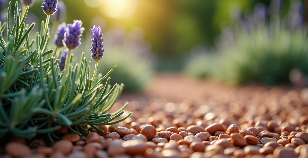 Jardín mediterráneo con plantas autóctonas y sistema de riego eficiente en Alicante