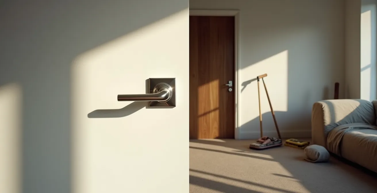 Comparación visual de reforma cosmética vs reforma integral en un salón moderno